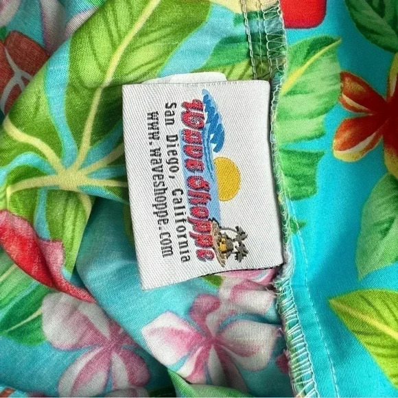 Wave Shoppe Mid-Calf Turquoise Floral Kaftan Dress Sz‎ M - Picture 12 of 16